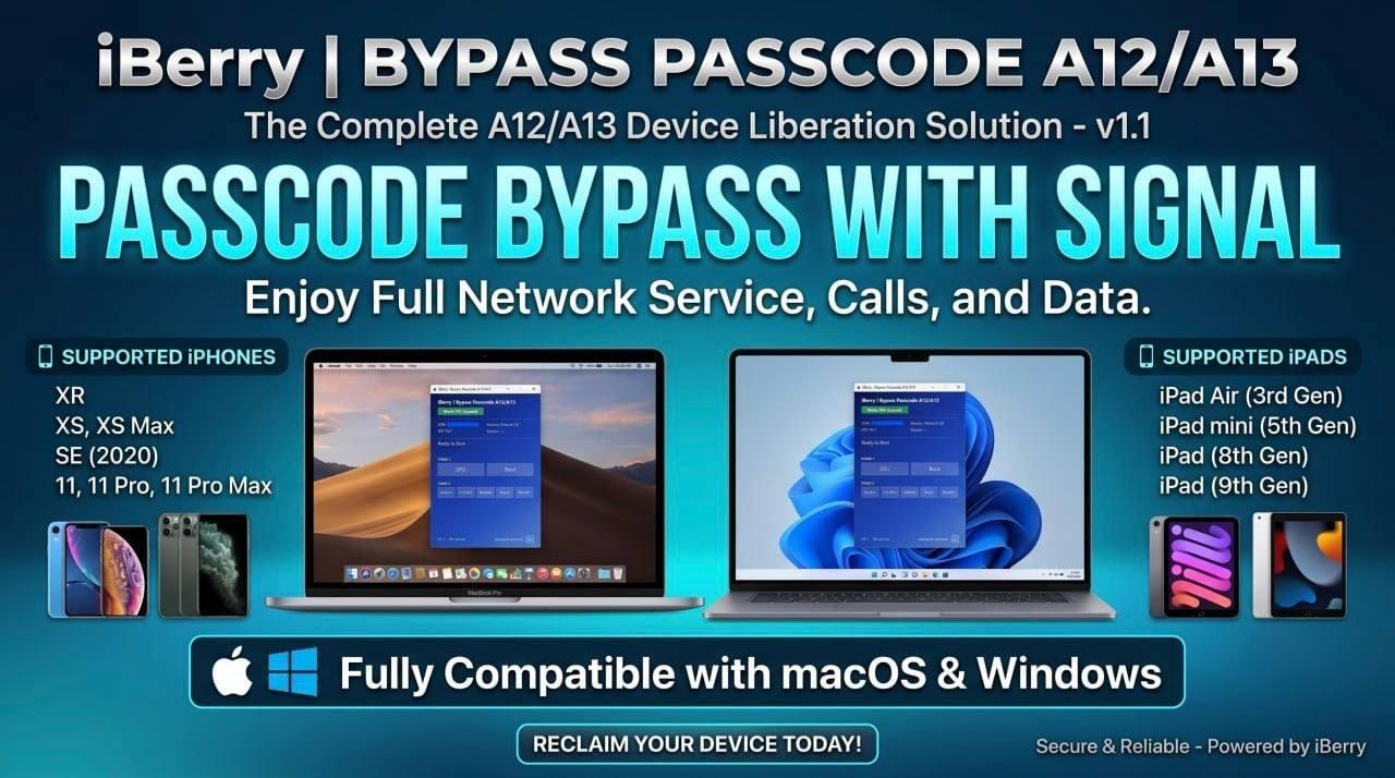 iBerry - iPad Air (3rd Gen) Passcode Bypass Full Signal iOS17-27